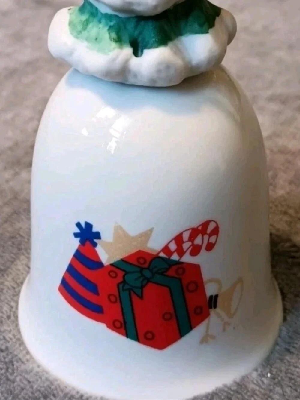 1989 Christmas Dinner Bell, Vintage 80s Holiday Retro Winter Home Decor Small